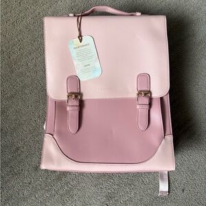 EcoSusi Two-Tone Pink Faux Leather Backpack